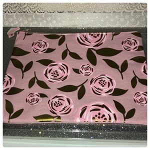 NWT pink shabby rose cosmetic bag